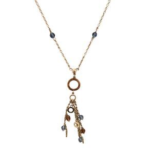 Guess Cluster Bead Circle Drop Necklace